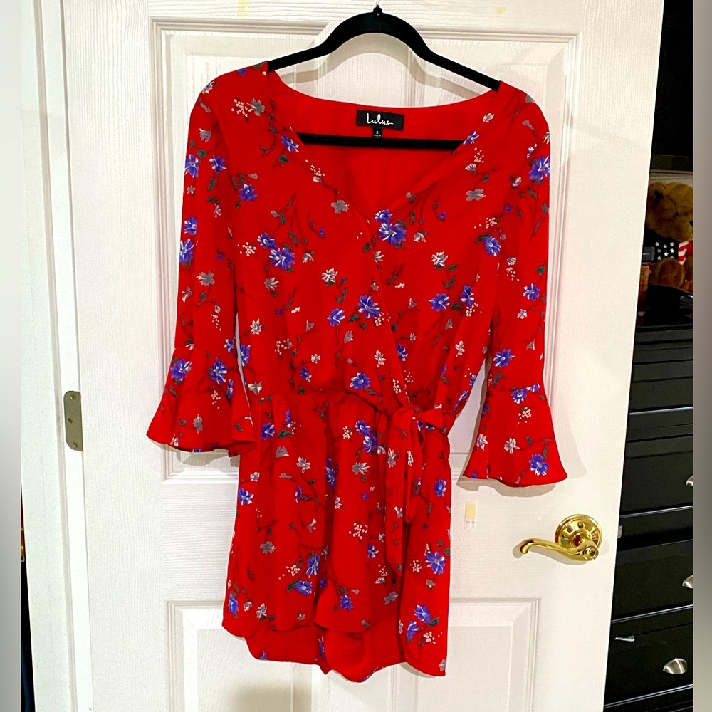Lulus Floral Red Jumpsuit/Romper - image 2